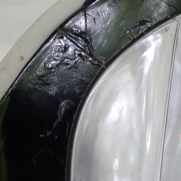 Gianni Bini  Clear & Black Mega Wedge  Royal Blue Suede Ankle Strap Sandals Sz 7 - Picture 5 of 9